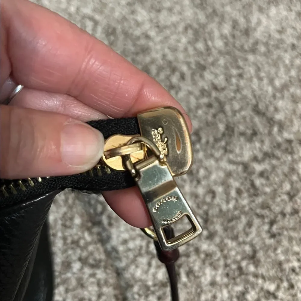 Coach Exotic Mini Emma Satchel Top Handle Python Accent Black Brown Leather Bag
